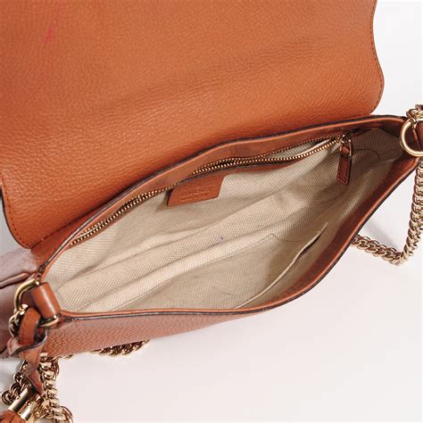 gucci tan cross body bag|authentic Gucci soho crossbody bag.